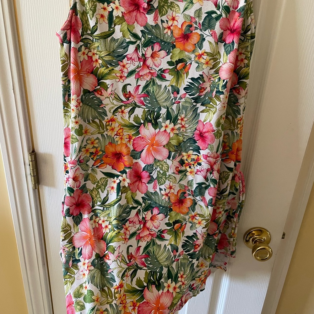 Tommy Bahama Floral Swim Cover-Up Dress Size S 🌺 Tropical Tie Side - Picture 3 of 7